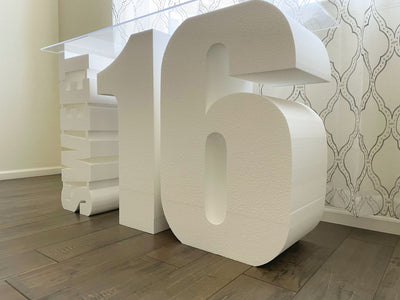30" tall SWEET 16 Table Base Foam Letters and Numbers