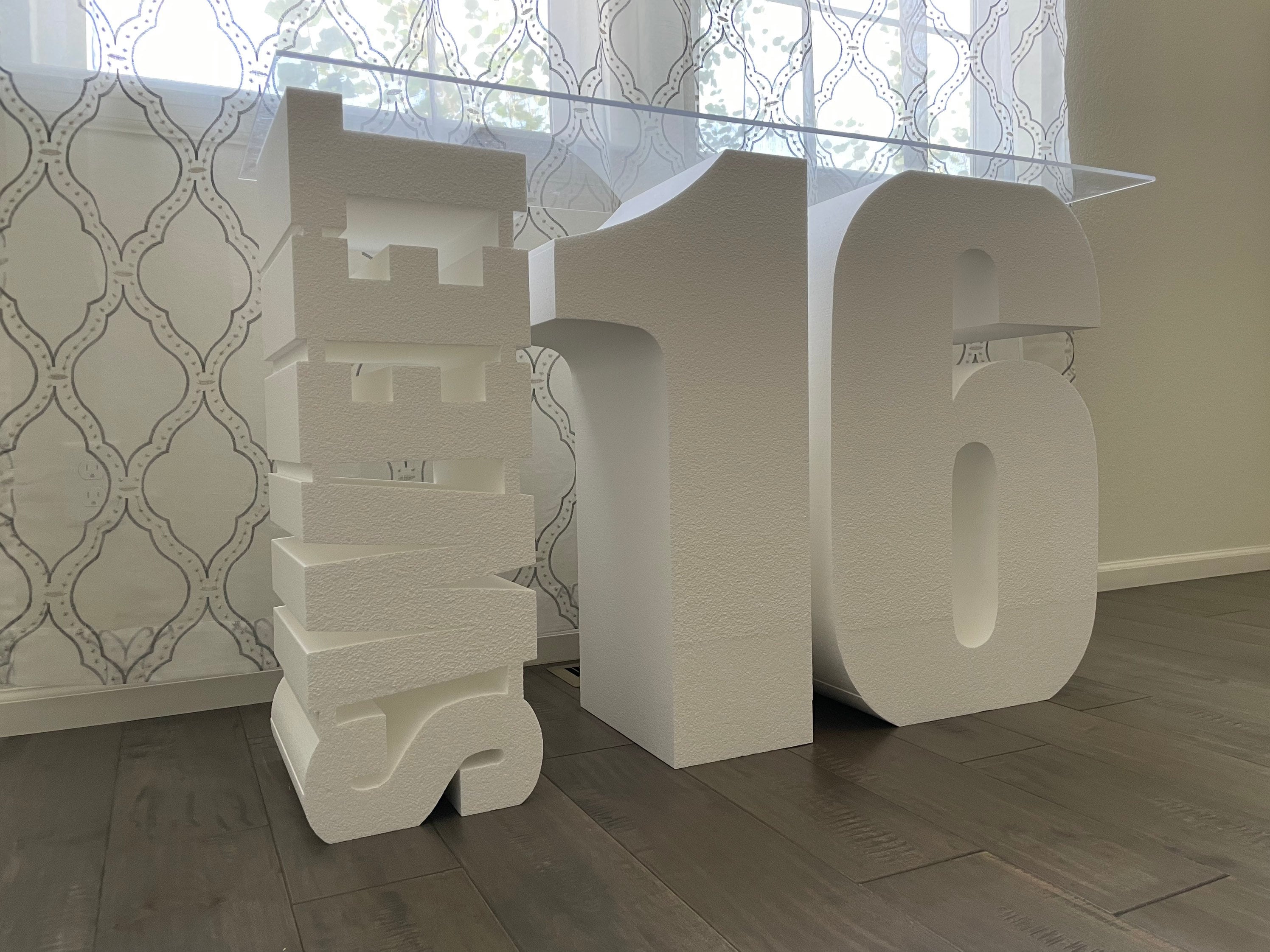 Large Freestanding Foam Letters set- Prop, Dessert Table for Sweet 16 –  SoCal Event Decor