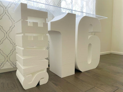 30" tall SWEET 16 Table Base Foam Letters and Numbers