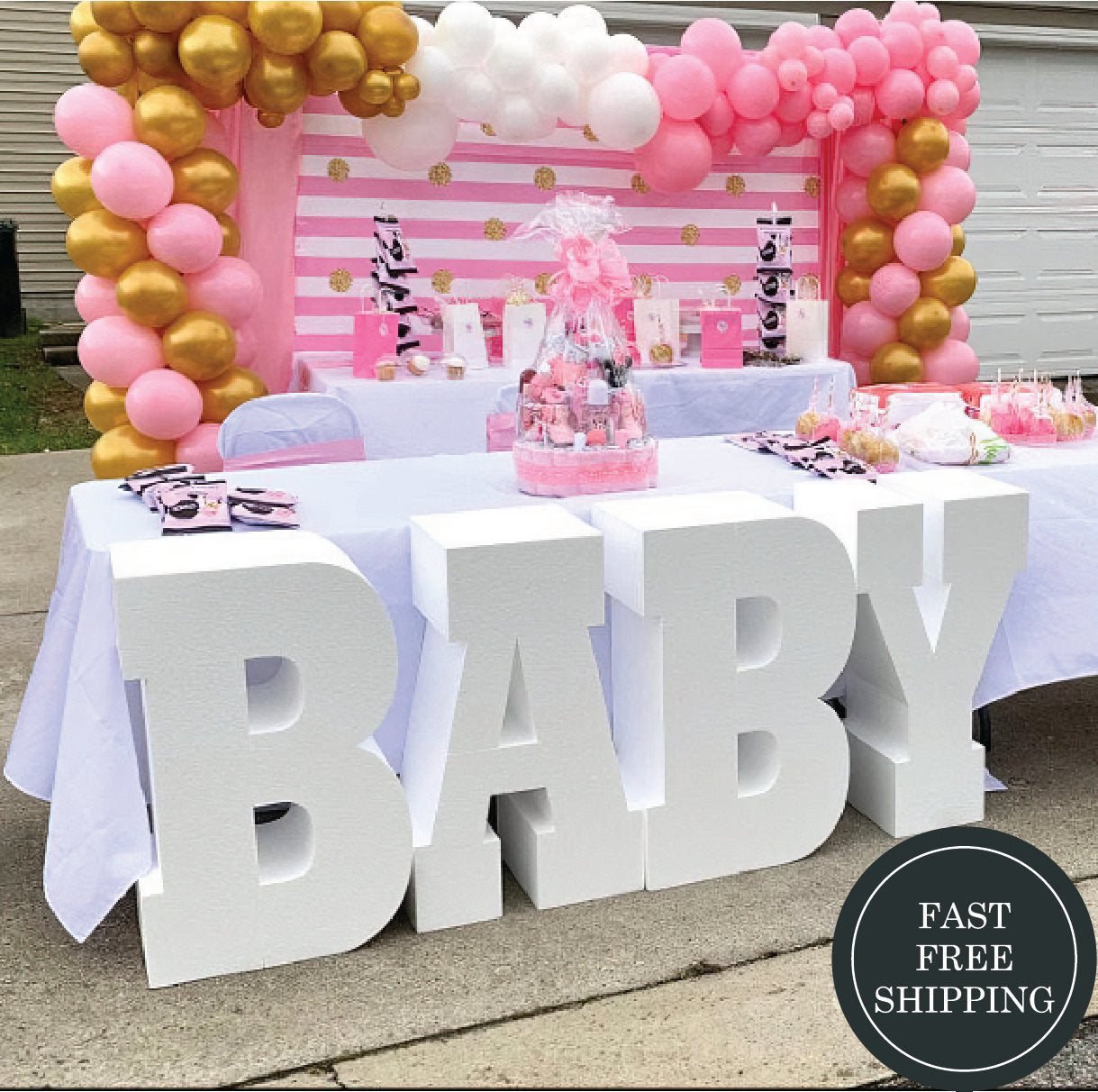 Large BABY Table Base Foam Letters | 8” deep letters | Babyshower | Gender Reveal | Its a Boy | Its a Girl|