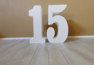 30" tall 15 Table Base Foam Numbers