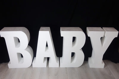 30" tall and 8" deep BABY Table Base Foam Letters | Gender Reveal | Baby Shower | Boy or Girl