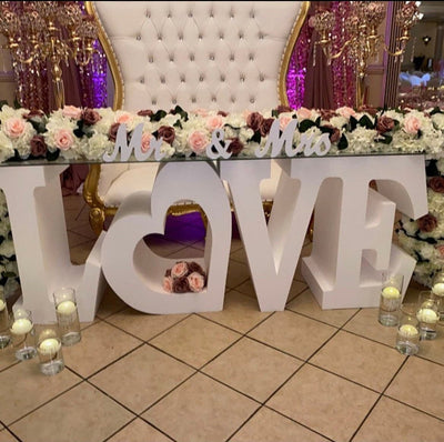 30" tall Large LOVE Table Base Foam Letters | 8” deep letters | Wedding | Bridal Shower | Party Decor