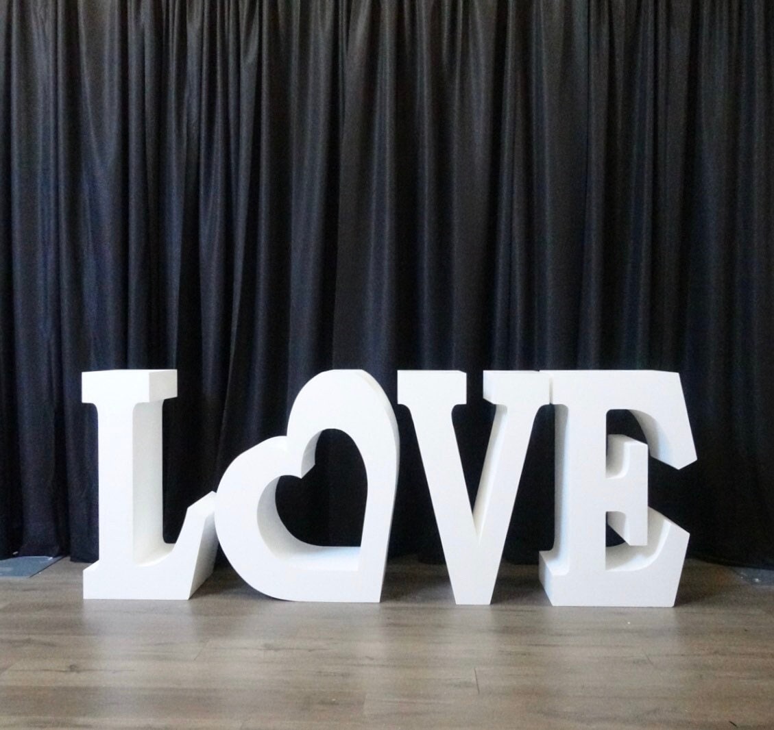 30" tall Large LOVE Table Base Foam Letters | 8” deep letters | Wedding | Bridal Shower | Party Decor