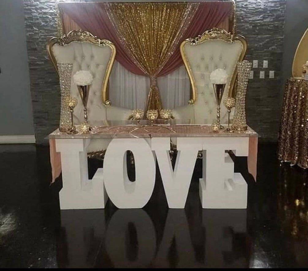 30" tall Large LOVE Table Base Foam Letters | 8” deep letters | Wedding | Bridal Shower | Party Decor