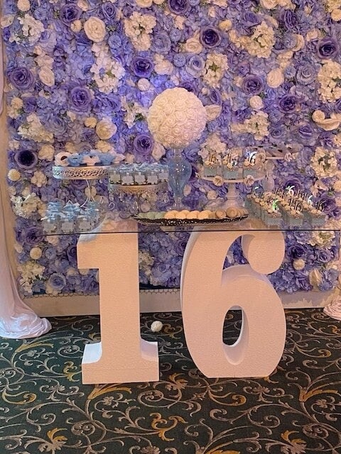 30" tall table base foam numbers NUMBER 16 | Sweet 16 | Birthday | Party Decor | Dessert Setup