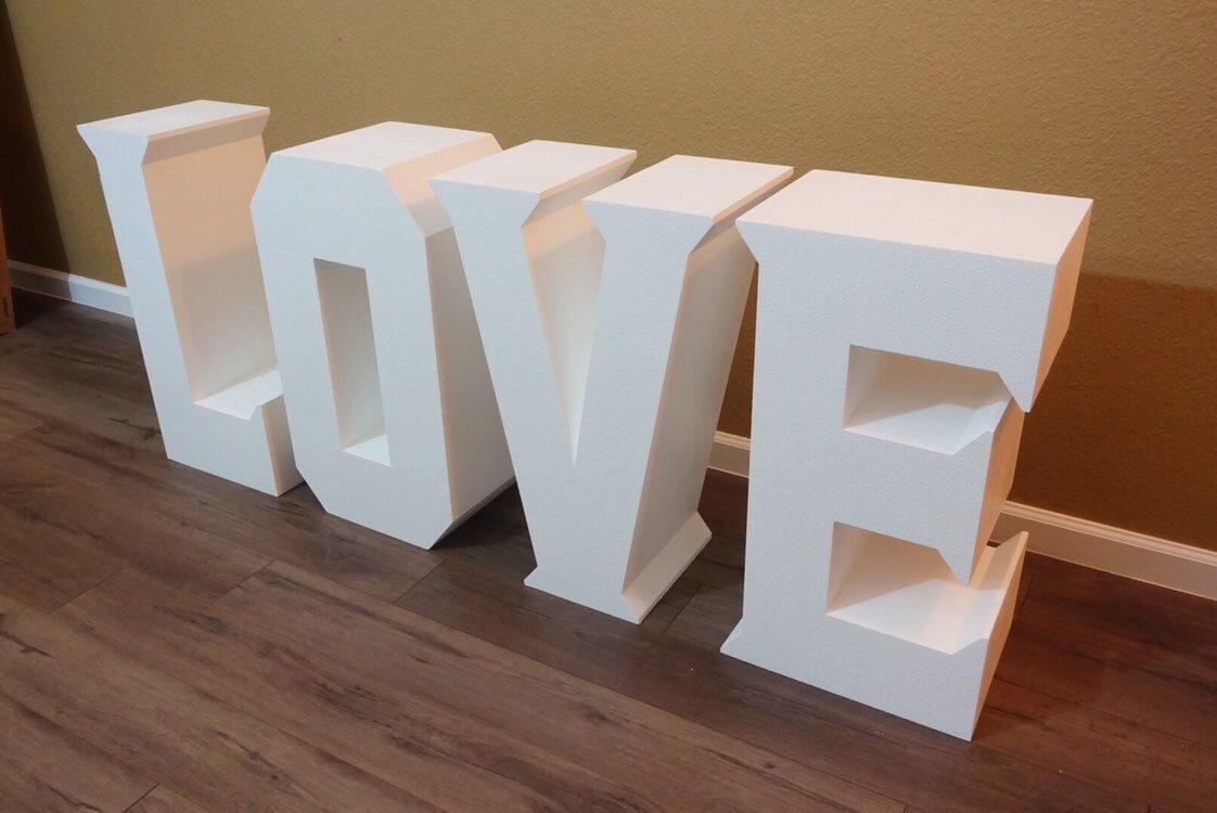 Large LOVE Table Base Foam Letters | 8” deep letters | Wedding | Bridal Shower |