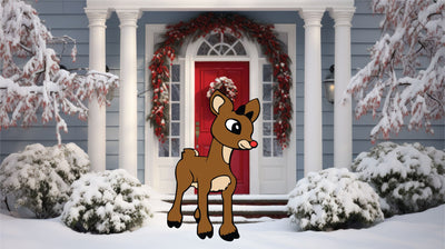 Rudolph cutouts | Red-nosed Reindeer | Christmas Decorations | Xmas Yard Signs |