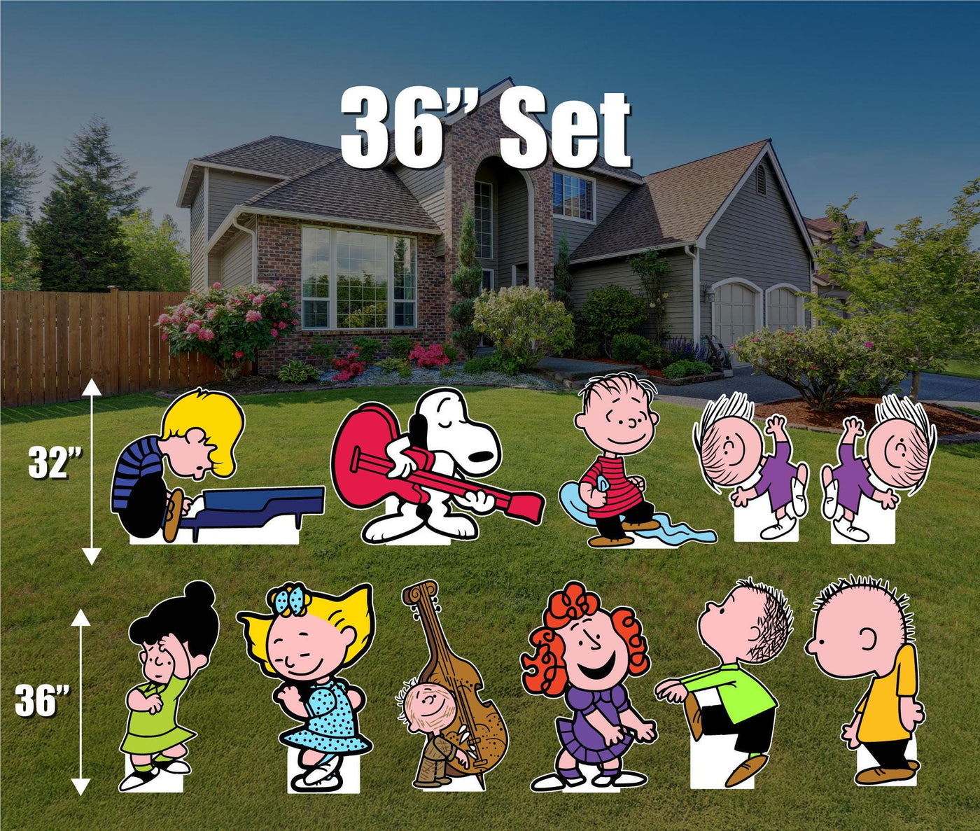 Peanuts dancing gang cutouts | charlie brown | snoopy decorations | yard signs |