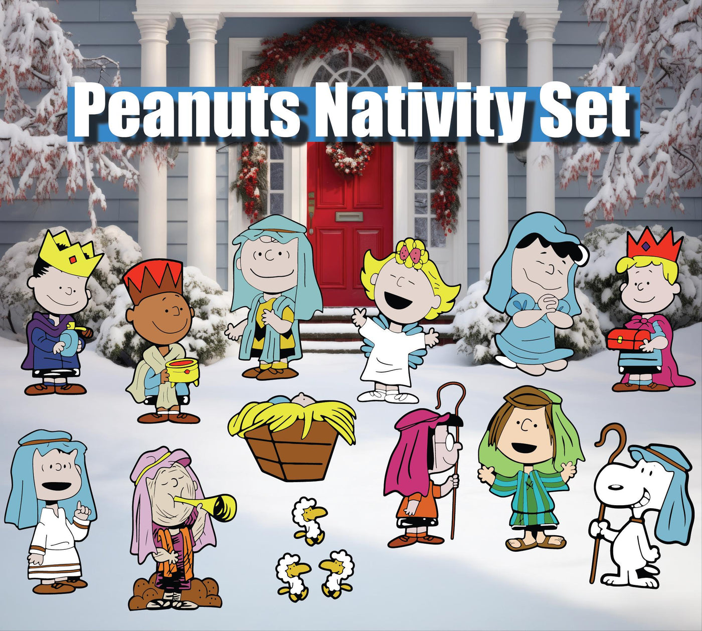 Peanuts nativity set | snoopy christmas | charlie brown decorations | yard signs |