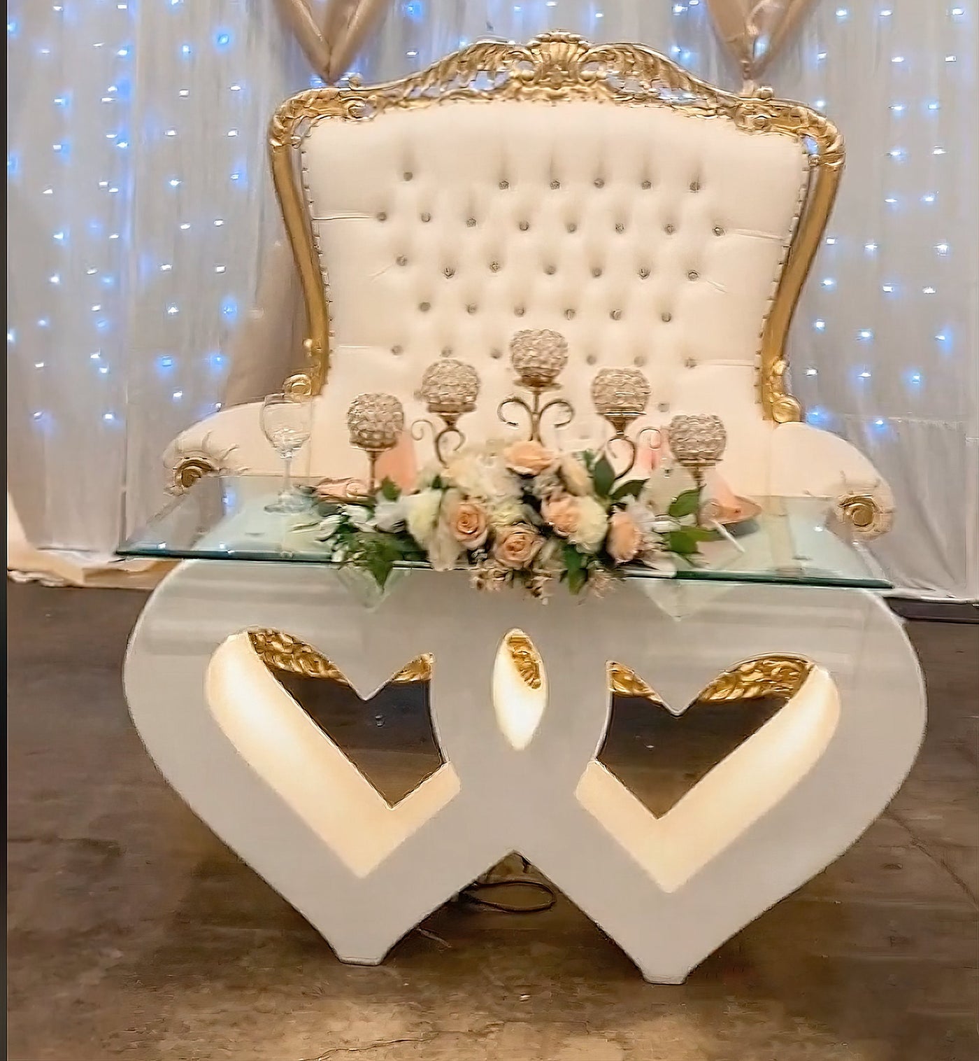 Double Heart Dessert Table | Custom Made | 30" tall table base | Wedding | Bridal shower