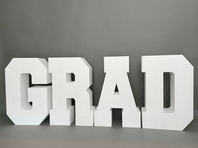 Large GRAD Table Base Foam Letters | 30” tall and 8” deep letters | Graduation | Party Decor | Dessert Table