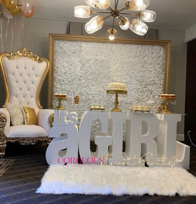 It's a GIRL Large Table Base Foam Letters | Baby Shower Decor | Dessert Table | Its a Girl | Gender Reveal