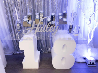 Set of Two Large 3D Numbers, Table Base Letters, Styrofoam Numbers, 30 inches tall 16 inches thick