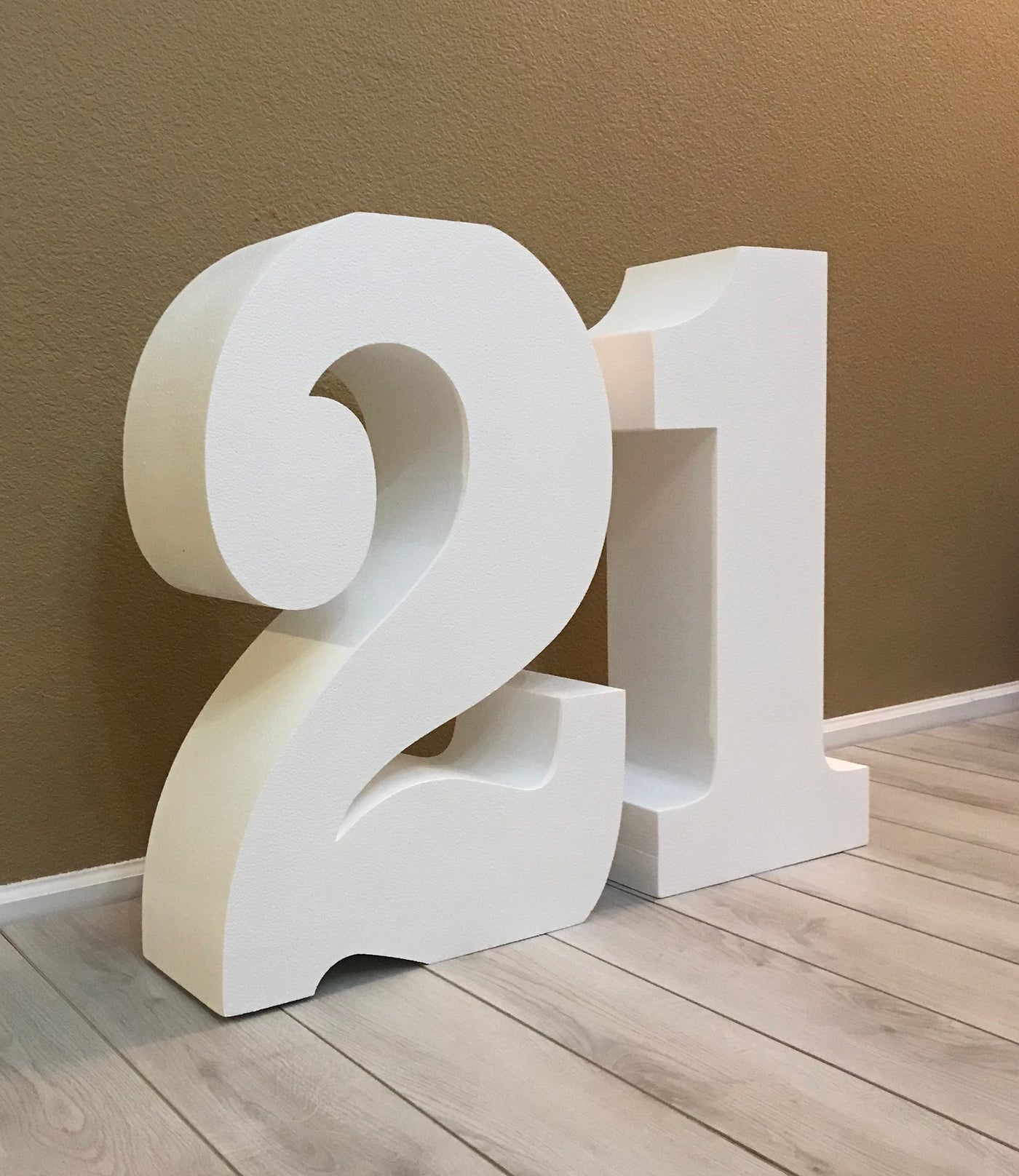 ANY two numbers 30" tall and 8" deep Table Base Foam letters