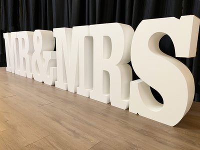 30" tall Large MR & MRS Table Base Foam Letters